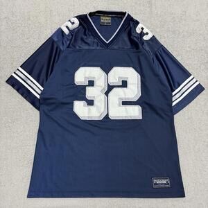 Vintage Steve & Barry’s Navy #32 Football Jersey Adult Size L Style Mesh Blue
